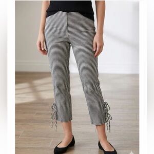 wild fable Black & White Gingham Capris with Side Ties